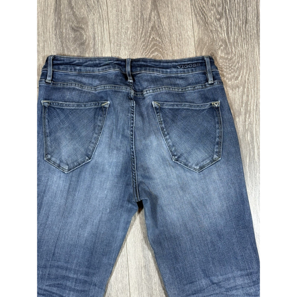 VIGOSS Jeans Womens 31 (31x25) Thompson Tomboy Distressed Blue Denim Mid Rise - Picture 6 of 10